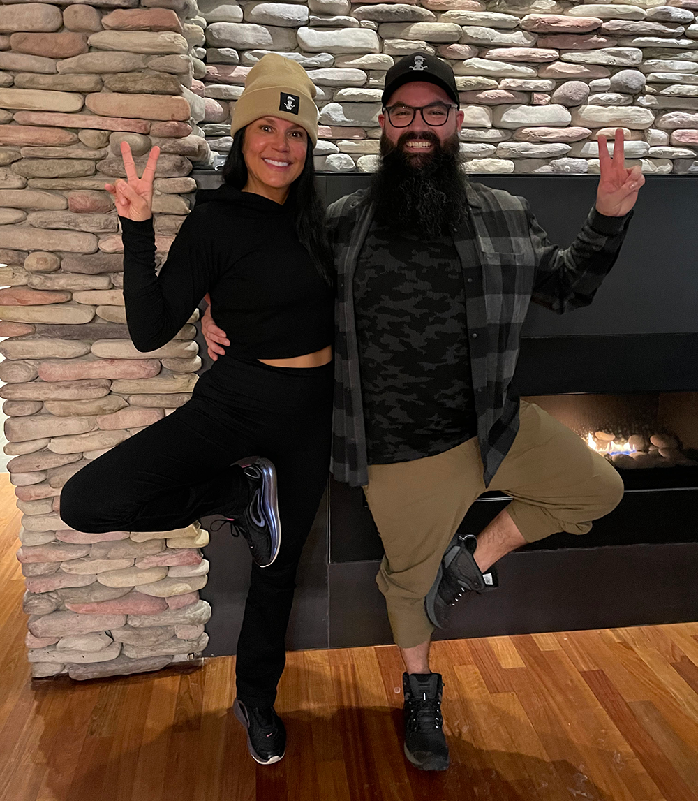 Private yoga lesson in studio